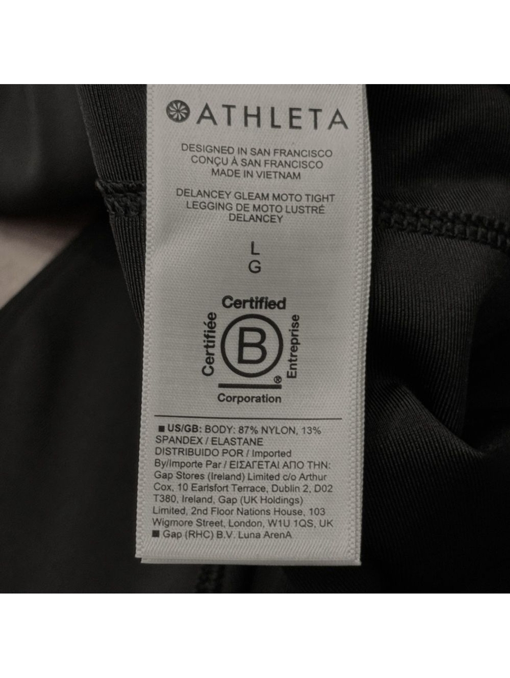 Athleta Delancey Moto Tight Black Zipper Ankle Activewear Athleisure Women’s L - Picture 11 of 12